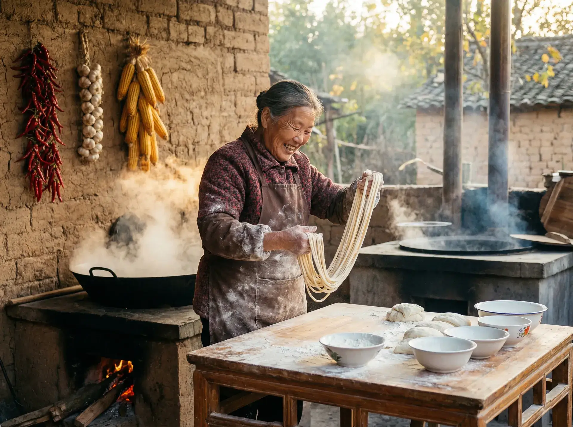 农家大嫂手擀面 - 亚洲丰满多毛的隂户 乡村美食